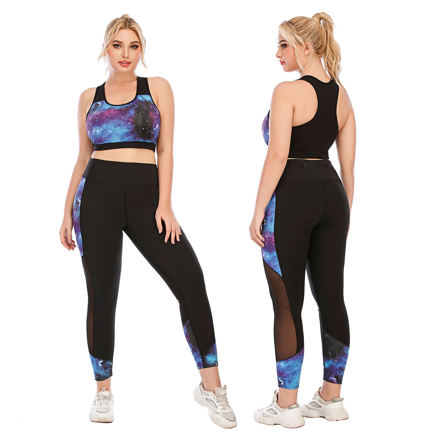 FITDYNASTY Women Gym Fitness Wear Yoga Leggings + Bra Set Squat Proof