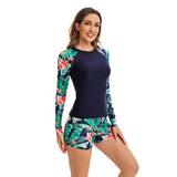 Women's Long Sleeve Bathing Suit Two Piece Swimwear